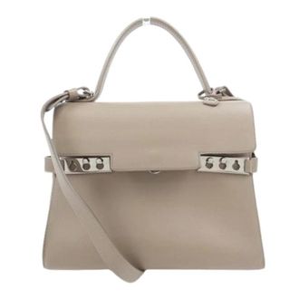 Delvaux Pre-owned Tempete Souple Calf Bag - Dames - Pre-owned - Beige - Maat: ONE Size Leer