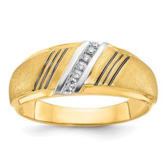 Diamond2Deal 14k Yellow Gold Lab Grown Diamond Wedding Band Ring 0.05Ct Clarity- VS Color- G-H