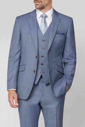 Scott Mens Long Sleeve Regular Suit Jacket in Light Blue - Size 46 (Chest)