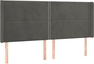 vidaXL Cabecero Con Led De Terciopelo Gris Oscuro 183x16x118/128 Cm Vidaxl