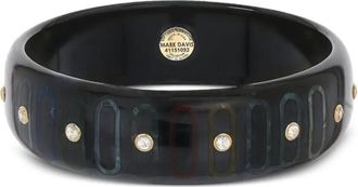 Mark Davis 18K yellow gold white topaz and diamond bangle