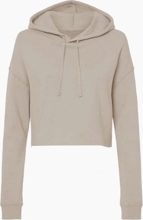 Miso Womens Cropped Hoodie - Cream/Brown - Size: 10