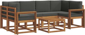 vidaXL Conjunto De Sof&aacute;s De Exterior 7 Uds. Natural Y Antracita Vidaxl