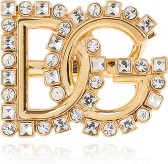 Dolce & Gabbana Ring met glinsterende kristallen - Dames - Ringen - Geel - M - Accessoires
