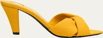 Saint Laurent 75mm Franciane Satin Mule Sandals