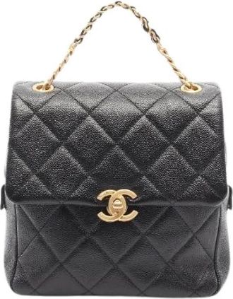 Chanel Pre-owned Matelasse Caviar Leren Rugzak - Dames - Vintage Mini Tas - Zwart - ONE Size - Leer - Vintage
