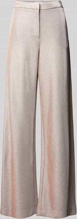 Jake*s Wide Leg Stoffhose mit elastischem Bund in Metallic Beige Melange, Gr&ouml;&szlig;e 42