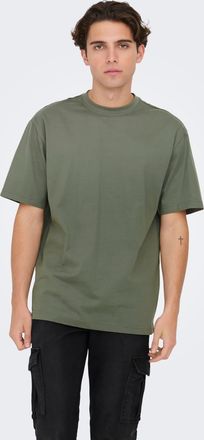 Only & Sons Rundhalsshirt ONLY & SONS ONSFRED RLX SS TEE, Herren, Gr. XXL, grau (castor gray), Single Jersey, Obermaterial: 100% Baumwolle, unifarben, relaxed fit