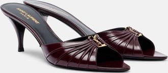 Saint Laurent Babylone Cassandre 60 leather mules