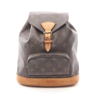Louis Vuitton Brown Monogram Coated Canvas Leather Backpack (Pre-Owned)