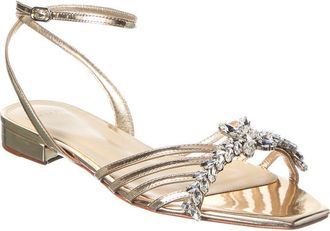 Alexandre Birman Iggy Crystals Leather Flat