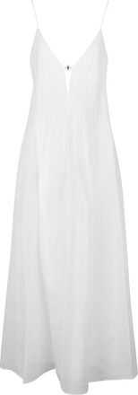 Tory Burch Linnen Jurk - Dames - Maxi kleedjes - Wit - S - Linnen - Kleedjes
