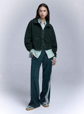 Twik Womens Nylon details fleece jacket