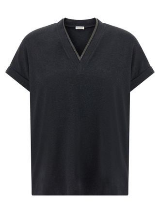 Brunello Cucinelli Brunello Cucinelli Grijze Katoenen T-shirt