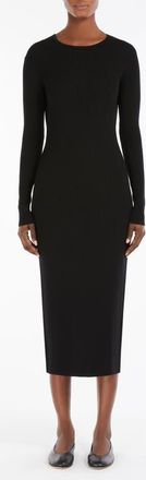 Max Mara Tuono Rib Long Sleeve Sweater Dress in Black at Nordstrom, Size Medium
