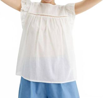 Compañíafantástica Daisy Cotton Voile Top In White