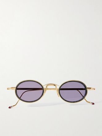 Jacques Marie Mage Occhiali Da Sole In Metallo Dorato E Acetato Con Montatura Ovale Varda - Oro