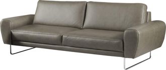 Studio Copenhagen home24 loftscape Sofa Kerman 3-Sitzer Grau Echtleder 207x83x95 cm