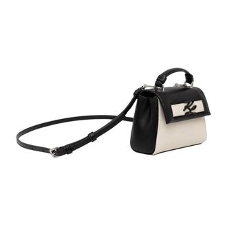 Karl Lagerfeld K Autograph Crossbody Tas - Dames - Tassen - Beige - Maat: ONE Size Leer