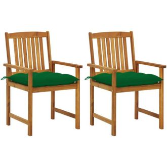 vidaXL Sillas De Jard&iacute;n Con Cojines 2 Pc Acacia Masiva