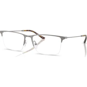 Emporio Armani 57mm Rectangle optical glasses in Grey at Nordstrom