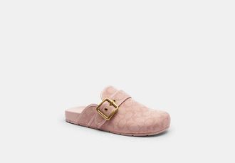 Coach Archival Buckle Clog In Signature Jacquard Canvas
