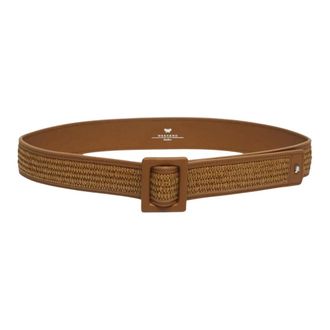 Max Mara Riem met raffia-effect - Dames - Riemen - Oranje - M - Katoen - Accessoires