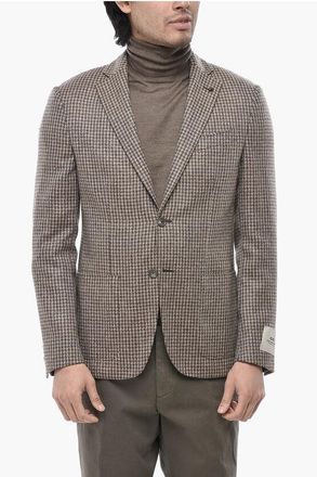 Corneliani CC COLLECTION Patterned Virgin Wool Blend Blazer with Patch size 50