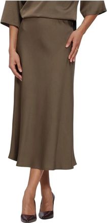Drykorn URA Midi Rok - Dames - Midirokken - Groen - W27 - Satijn - Rokken