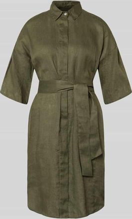 0039 Italy 0039 Italy Regular Fit Leinenkleid aus reinen Leinen Modell Derby in Khaki, Gr&ouml;&szlig;e XXL