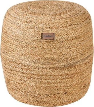 Beliani Beliani - Puf De Algod&oacute;n Yute Beige Arena &Oslash; 46 Cm Relleno De Eps Reposapi&eacute;s Otomana Boho Dalama