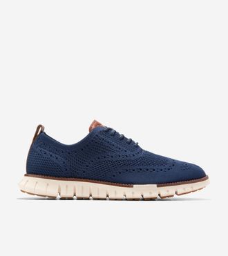 Cole Haan Mens ZER&Oslash;GRAND Remastered Stitchlite Wingtip Oxford Shoes - Blue Size 10.5
