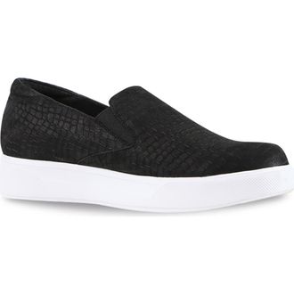 Munro Lennox Slip-On Sneaker in Black Croc Nubuck at Nordstrom Rack, Size 9