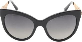Dolce & Gabbana Pre-owned Zonnebril met Bloemenversiering en Verloopglazen - Dames - Vintage Accessoires - Zwart - ONE Size - Vintage