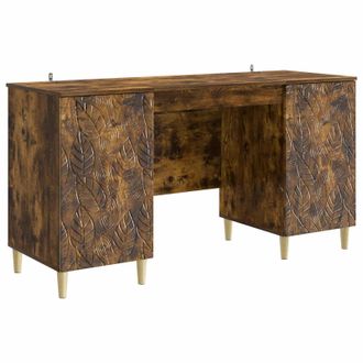 vidaXL Escritorio Roble Ahumado Madera De Ingenier&iacute;a Vidaxl
