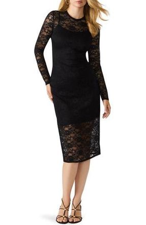 Steve Madden Hailee Long Sleeve Lace Body-Con Dress in Black at Nordstrom Rack, Size X-Small