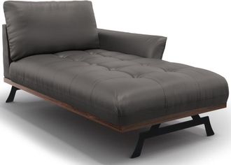 CXL by Christian Lacroix Echtleder Designer Chaiselongue Olivier, Dunkelgrau