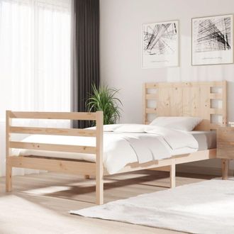 Berkfield Home Bed Frame Solid Wood Pine 90x200 cm in Brown