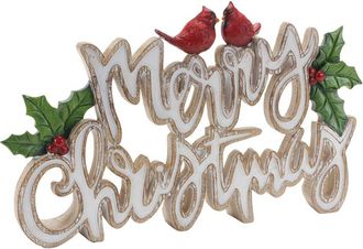Melrose International Set Of 2 Merry Christmas Tabletop Sign