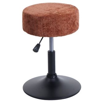 Hhg Taburete Hhg 827, Taburete De Maquillaje, Altura Regulable Giratorio &Oslash; 37cm Tejido Chenilla (465g/m&sup2;) Mvg, Terracota