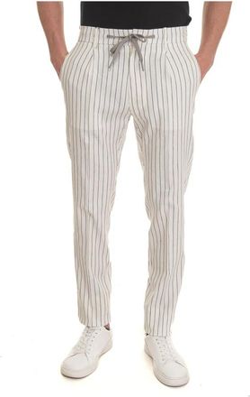 Berwich Linnen broek met kant - Heren - Slim Fit Broeken - Beige - M - Linnen - Broeken