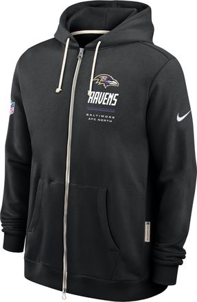 Nike Baltimore Ravens Sideline Standard Issue Nike Mens Dri-FIT NFL Full-Zip Hoodie in Black | 03AV00A8G-JK9