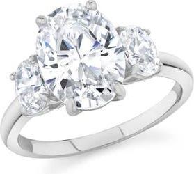 Crislu Cubic Zirconia Three-Stone Ring in Pure Platinum /Clear Stone at Nordstrom, Size 6