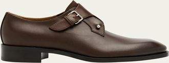 Christian Louboutin Mens Chambeli Monk-Strap Leather Loafers