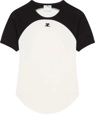 Courrèges T-shirt in cotone - Toni neutri