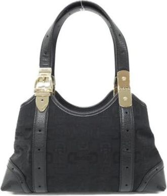 Gucci Pre-owned Tote Bags, female, Black, Size: ONE SIZE Pre-owned Canvas gucci-bags