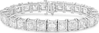 Diana M. Jewels 14kt White Gold 56cts Lab Grown Asscher cut Diamond Bracelet