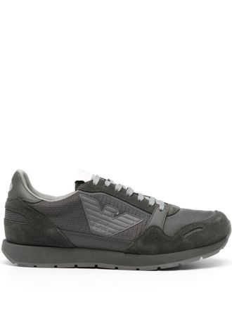 Emporio Armani logo-patch lace-up sneakers - Green