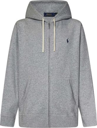 Polo Ralph Lauren Grijze Zip-Up Hoodie Aw 24 - Heren - Vesten met rits - Grijs - XL - Katoen - Hoodies & sweatvesten