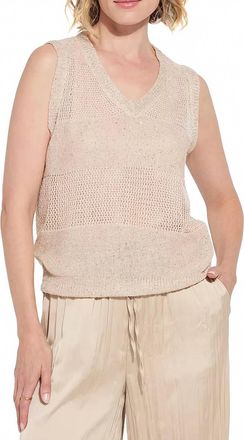 Lyssé Womens Bria Sequined Shell Top In Beige